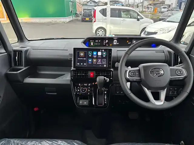 ダイハツ タント カスタム RS 宮城県 2025(令7)年 0.1千km レーザーブルークリスタルシャイン スマートクルーズパック/・全車速追従機能付アダプティブクルーズコントロール/・レーンキープコントロール/・コーナリングトレースアシスト/・ステアリングスイッチ（運転支援）/・ETC/9インチスマホ連携ディスプレイオーディオ/・AppleCarPlay/AndroidAuto/・USBソケット/HDMIソケット/・フルセグTV/＝＝＝/スマートアシスト/・衝突回避支援ブレーキ機能/・衝突警報機能/・ブレーキ制御付誤発進抑制機能/・車線逸脱警報機能/・車線逸脱抑制制御機能/・路側逸脱警報機能/・ふらつき警報/・先行車発進お知らせ機能/・標識認識機能/・アダプティブドライビングビーム/・コーナーセンサー/バックカメラ/両側パワースライドドア/ハーフレザーシート/シートヒーター/革巻きステアリング/ステアリングスイッチ/電動パーキングブレーキ/ブレーキホールド/LEDヘッドランプ/フォグランプ/オートライト/スマートキー＆プッシュスタート/スペアキー1本/電動格納ミラー/純正15インチAW/W/サイド/カーテンエアバッグ
