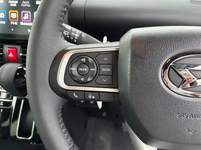 ダイハツ タント カスタム RS 宮城県 2025(令7)年 0.1千km レーザーブルークリスタルシャイン スマートクルーズパック/・全車速追従機能付アダプティブクルーズコントロール/・レーンキープコントロール/・コーナリングトレースアシスト/・ステアリングスイッチ（運転支援）/・ETC/9インチスマホ連携ディスプレイオーディオ/・AppleCarPlay/AndroidAuto/・USBソケット/HDMIソケット/・フルセグTV/＝＝＝/スマートアシスト/・衝突回避支援ブレーキ機能/・衝突警報機能/・ブレーキ制御付誤発進抑制機能/・車線逸脱警報機能/・車線逸脱抑制制御機能/・路側逸脱警報機能/・ふらつき警報/・先行車発進お知らせ機能/・標識認識機能/・アダプティブドライビングビーム/・コーナーセンサー/バックカメラ/両側パワースライドドア/ハーフレザーシート/シートヒーター/革巻きステアリング/ステアリングスイッチ/電動パーキングブレーキ/ブレーキホールド/LEDヘッドランプ/フォグランプ/オートライト/スマートキー＆プッシュスタート/スペアキー1本/電動格納ミラー/純正15インチAW/W/サイド/カーテンエアバッグ