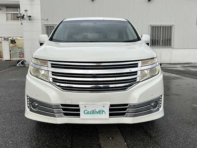 日産 エルグランド ライダー 白本革 マニュアルシート 富山県 2010(平22)年 16万km ブリリアントホワイトパール 4WD/スマートキー×２/パワースライドドア/レザーシート/アラウンドビューモニター/メーカーオプションHDDナビ/DVD/MSV/フルセグTV/USB/純正フリップダウンモニター/100V電源/電格ウィンカーミラー/ETC/クリアランスソナー/オットマンシート/純正18インチAW/純正フロアマット/純正ドアバイザー/皮巻きステアリング/ステアリングスイッチ/フォグランプ/プッシュスタート/保証書・取説・ナビ取説
