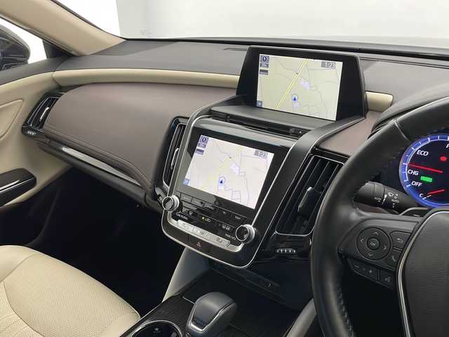 トヨタ クラウン ハイブリッド S Cパッケージ Four 長野県 2018(平30)年 3.8万km プレシャスブラックパール 純正ナビ（フルセグ/DVD/CD/BT/Miracast）/パノラミックビューモニター/ビルトインETC/トヨタセーフティーセンス/プリクラッシュセーフティー/BSM/クリアランスソナー/レーダークルーズコントロール/RCTA/RCD/パーキングサポート/HUD/RSA/AC100Vコンセント/前席シートヒーター＆クーラー/ステリングヒーター/社外17インチAW/スペアーキー/取扱説明書