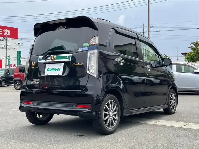 ホンダ Ｎ ＷＧＮ カスタム G Aパッケージ 静岡県 2014(平26)年 4.4万km プレミアムゴールドパープルパール 外部検査実施済み/ワンオーナー/純正メモリナビ/(DVD/フルセグTV/Bluetooth/MSV)/バックカメラ/シティブレーキアクティブシステム/クルーズコントロール/ハーフレザーシート/HIDヘッドライト/スマートキー/ETC/前方ドライブレコーダー/横滑り防止機能/純正14インチアルミホイール/カーテンエアバック/保証書/取扱説明書/スペアキー