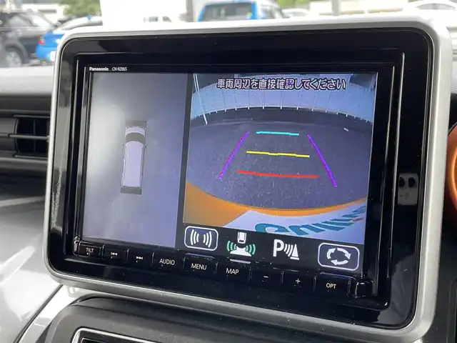 スズキ スペーシア ギア HYBRID XZターボ 大分県 2021(令3)年 2.3万km アクティブイエロー/ガンメタリック2トーン ワンオーナー/純正ディーラーナビ（AM/FM/CD/DVD/BT/フルセグTV）/デュアルカメラブレーキサポート/パーキングセンサー/追従機能付きクルーズコントロール/シートヒーター（D/N席）/ルーフレール/両側パワスラ/前後ドラレコ/バックカメラ/パドルシフト/ヘッドアップディスプレイ/ビルトインETC/純正フロアマット/電動格納ドアミラー/スマートキー/スペアキー×1/取説/保証書