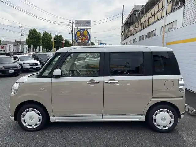 ダイハツ ムーヴ キャンバス X メイクアップ リミテッド SAⅢ 埼玉県 2020(令2)年 2.7万km パールホワイトⅢ/ナチュラルベージュマイカメタリック 2トーン 純正ナビ/アラウンドビュー/両側パワースライド/純正ホイールキャップ/ETC/アイドリングストップ/オートハイビーム/ツートンカラー
