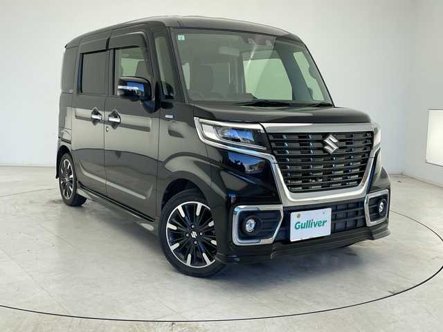 スズキ スペーシア カスタム HYBRID XS 千葉県 2021(令3)年 3.6万km ブルーイッシュブラックパール3 衝突軽減ブレーキ/レーンキープアシスト/レーダークルーズコントロール/全方位カメラ/純正SDナビ/（フルセグ/Bluetooth/CD/DVD/FM/AM）/ハーフレザーシート/シートヒーター（運転席のみ）/アイドリングストップ/LEDヘッドライト/フォグライト/ヘッドアップディスプレイ/電動格納ミラー/ロールサンシェード/シートバックテーブル