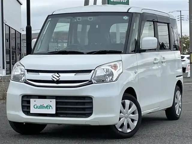 スズキ スペーシア G リミテッド 道央・札幌 2015(平27)年 3.7万km クリスタルホワイトP ４WD/純正ディーラーOPナビ/CD/DVD/BT/フルセグ/デュアルカメラブレーキサポート/横滑り防止装置/レーンキープアシスト/全方位カメラ/ETC/ドライブレコーダー/アイドリングストップ/片側パワースライドドア/前席シートヒーター/社外シートカバー/ステアリングリモコン/プッシュスタート/スマートキー/ハロゲンヘッドライト/ヘッドライトレベライザー/でんどうか/ヒーテッドドアミラー/純正フロアマット/ドアバイザー/スペアキー/スチールホイール付冬タイヤ積込/155/65/R14/2023年/山6mm