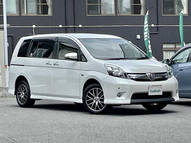 トヨタ アイシス プラタナ Vセレクション ブラン 宮城県 2014(平26)年 5万km ホワイトパールクリスタルシャイン ワンオーナー/純正ナビ（AM/FM/BT/TV/SD）/４WD/両側パワースライドドア/３列シート/コーナーセンサー/横滑り防止装置/LEDライト/オートライト/ETC/ドライブレコーダー（前後）/サマータイヤ社外AW（205/55R16）/スタッドレスタイヤ社外AW積込（195/65R15）/保証書