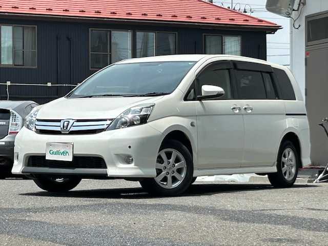 トヨタ アイシス プラタナ Vセレクション ブラン 宮城県 2014(平26)年 5万km ホワイトパールクリスタルシャイン ワンオーナー/純正ナビ（AM/FM/BT/TV/SD）/４WD/両側パワースライドドア/３列シート/コーナーセンサー/横滑り防止装置/LEDライト/オートライト/ETC/ドライブレコーダー（前後）/サマータイヤ純正AW（195/65/R15）/サマータイヤ社外AW積込み（205/55R16）/スタッドレスタイヤ社外AW積込（195/65R15）/保証書