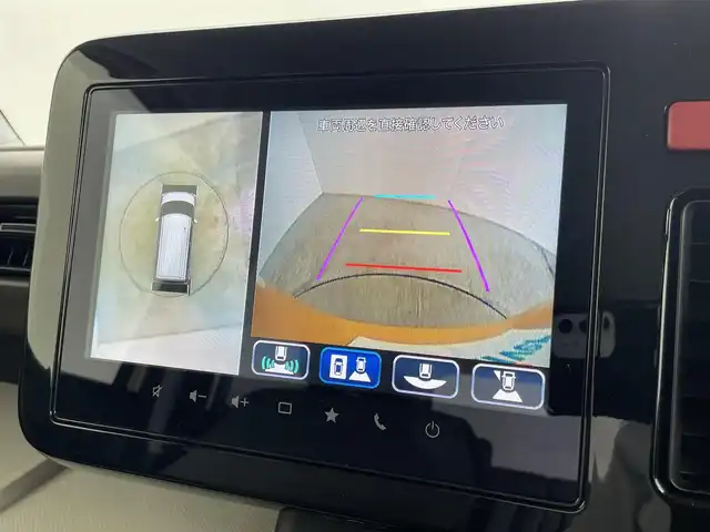 スズキ スペーシア HYBRID X 福島県 2024(令6)年 0.1万km 黄 禁煙車　純正ナビ（ＢＴ，ＵＳＢ，アップルカープレイ、フルセグ）全方位カメラ　両側パワスラ　衝突軽減システム　標識認識機能　コーナーセンサー　シートヒーター　レーンキープアシスト　アイドリングストップ