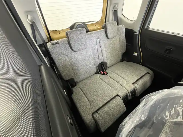 スズキ スペーシア HYBRID X 福島県 2024(令6)年 0.1万km 黄 禁煙車　純正ナビ（ＢＴ，ＵＳＢ，アップルカープレイ、フルセグ）全方位カメラ　両側パワスラ　衝突軽減システム　標識認識機能　コーナーセンサー　シートヒーター　レーンキープアシスト　アイドリングストップ