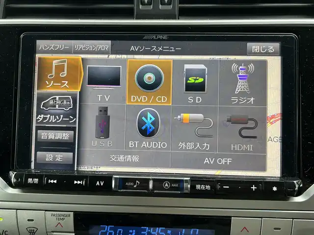 トヨタ ランドクルーザー プラド TX 埼玉県 2019(平31)年 4.7万km ブラック ワンオーナー/4WD/HDDナビ　ALPINE/（フルセグTV/AM/FM/BT）/サンルーフ/トヨタセーフティーセンス/・オートマチックハイビーム/・レーダークルーズコントロール/・レーンキープアシスト/コーナーセンサー前後/純正19インチAW/ルーフレール/ビルトインETC/ステアリングスイッチ/プッシュスタート/スマートキー/スペアキー1本/車両/ナビ取扱説明書/保証書