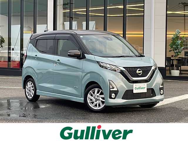日産 デイズ ハイウェイスターX 新潟県 2019(令1)年 2.1万km アッシュブラウン/ソーダブルー 純正ナビ/（DTV/DVD/Bluetooth）/衝突軽減/レーンキープ/全周囲カメラ/クリアランスソナー/プッシュスタート/アイドリングストップ/フロアマット/LEDヘッドライト/フォグランプ/ウィンカーミラー/電格ミラー/ドアバイザー