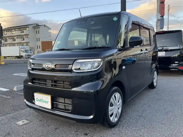 ダイハツ タント X 滋賀県 2023(令5)年 4.3万km ブラックマイカメタリック 車検8年10月まで/スマートアシスト/社外8インチナビ/Bluetooth、フルセグテレビ/バックカメラ/ETC/前後ドライブレコーダー/前席シートヒーター/片側パワースライドドア/電子パーキング/ブレーキホルード/LEDヘッドライト/取扱説明書/保証書