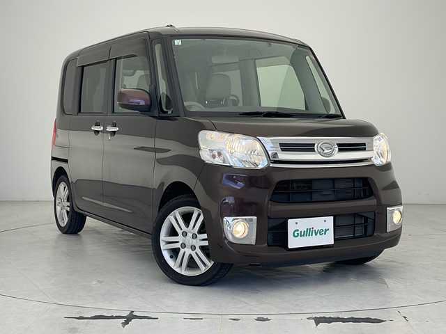 ダイハツ タント X ターボ 沖縄県 2015(平27)年 7.8万km プラムブラウンクリスタルマイカ カロッツェリアディスプレイオーディオ/TV/CD/AM/FM/社外後席用モニター/パワースライドドア/ＥＴＣ/プッシュスタート/アイドリングストップ/オートライト/電動格納ミラー/純正１５インチアルミホイール/純正フロアマット