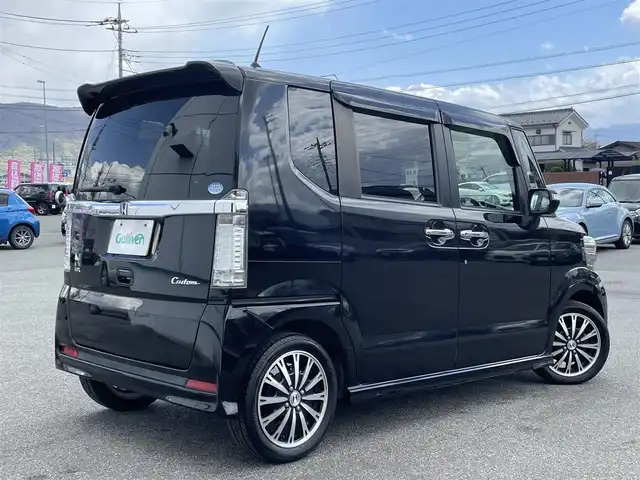 ホンダ Ｎ ＢＯＸ カスタム G ターボパッケージ 山梨県 2012(平24)年 12.3万km クリスタルブラックパール 純正メモリーナビ（VXM-128VS）/CD/DVD/FM/AM/TV/両側パワースライドドア/ETC/クルーズコントロール/パドルシフト/横滑り防止装置/純正15インチアルミホイール/スペアキー/取扱説明書/ステアリングスイッチ/プッシュスタート/スマートキー/オートライト/フォグランプ/ドアバイザー/ウィンカーミラー/ISOFIX