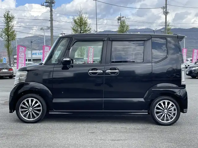 ホンダ Ｎ ＢＯＸ カスタム G ターボパッケージ 山梨県 2012(平24)年 12.3万km クリスタルブラックパール 純正メモリーナビ（VXM-128VS）/CD/DVD/FM/AM/TV/両側パワースライドドア/ETC/クルーズコントロール/パドルシフト/横滑り防止装置/純正15インチアルミホイール/スペアキー/取扱説明書/ステアリングスイッチ/プッシュスタート/スマートキー/オートライト/フォグランプ/ドアバイザー/ウィンカーミラー/ISOFIX
