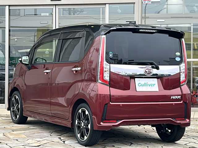ダイハツ ムーヴ カスタム RS ハイパー SAⅡ 静岡県 2016(平28)年 3.8万km ブラックマイカメタリック/ファイアークォーツレッドメタリック 2トーン 純正ナビ/（Bluetooth／CD／DVD／USB／フルセグTV）/ハーフレザー/ターボ/バックカメラ/ETC/運転席シートヒーター/ベンチシート/LED/オートライト/コーナーセンサー（後ろのみ）/レーンキープアシスト/衝突被害軽減システム/純正アルミホイール/プッシュスタート/スマートキー