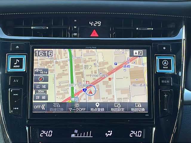 トヨタ ハリアー エレガンス 福岡県 2015(平27)年 15.3万km ブラック ＡＬＰＩＮＥ製ナビ【ＥＸ９－ＨＡ】/　Ｂｌｕｅｔｏｏｔｈ／フルセグＴＶ／ＣＤ／ＤＶＤ／ラジオ　/運転席パワーシート　/ハーフレザーシート　/バックカメラ　/ＭＴモード付ＡＴ車　/カーテンエアバッグ/ロクサーニ製20インチアルミホイール/スマートキー/プッシュスタート/フロアマット/横滑り防止装置/オートライト/保証書/取扱説明書