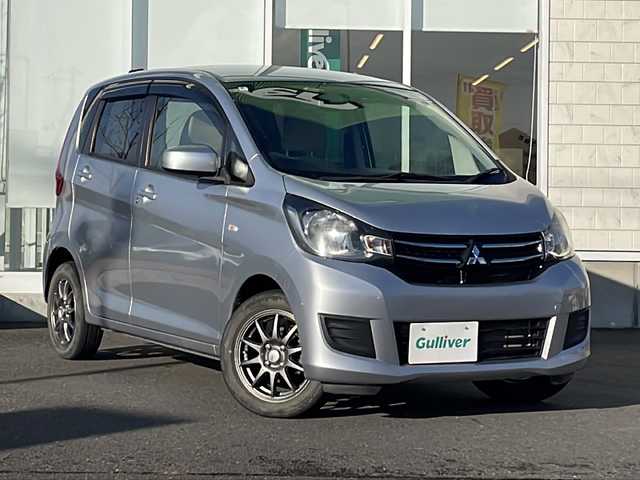 三菱 ｅＫワゴン M 福島県 2017(平29)年 5.4万km クールシルバーメタリック 4WD/純正オーディオ(CD/AUX/ラジオ)/D席シートヒーター/アイドリングストップ/電動格納ミラー/フロアマット/社外14inアルミホイール/ドアバイザー
