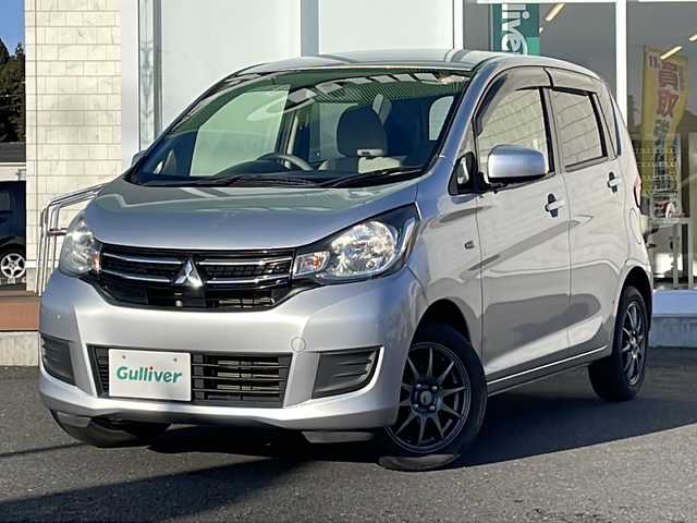 三菱 ｅＫワゴン M 福島県 2017(平29)年 5.4万km クールシルバーメタリック 4WD/純正オーディオ(CD/AUX/ラジオ)/D席シートヒーター/アイドリングストップ/電動格納ミラー/フロアマット/社外14inアルミホイール/ドアバイザー