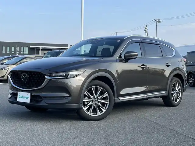 マツダ ＣＸ－８ XD Lパッケージ 奈良県 2022(令4)年 1.2万km チタニウムフラッシュマイカ 純正10.25インチナビ/（フルセグ/BT/CD/DVD）/BOSEプレミアムサウンドシステム/レーダークルーズコントロール/アラウンドビューモニター/ブラインドスポットモニター/前後コーナーセンサー/プリクラッシュセーフティ/レーンキープアシスト/パワーバックドア/レザーシート（レッド）/運転席メモリーシート/前席パワーシート/全席シートヒーター/ステアリングヒーター/ヘッドアップディスプレイ/ワイヤレス充電/後席サンシェード/ETC/前後ドライブレコーダー（ZDR-016）/純正19インチAW/取り扱い説明書/スペアキーX1