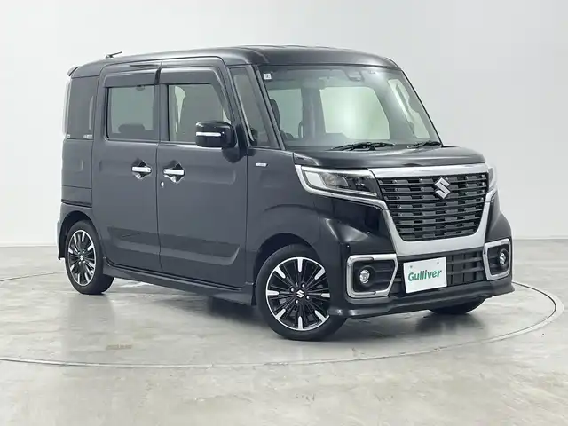 スズキ スペーシア カスタム HYBRID XS ターボ 群馬県 2020(令2)年 0.9万km ブルーイッシュブラックパール3 ８型ナビ　フルセグＴＶ　バックカメラ　クルーズコントロール　両側電動スライドドア　衝突被害軽減ブレーキ　レーンアシスト　運転席シートヒーター　オートハイビーム　ＬＥＤライト フォグ　スマートキー