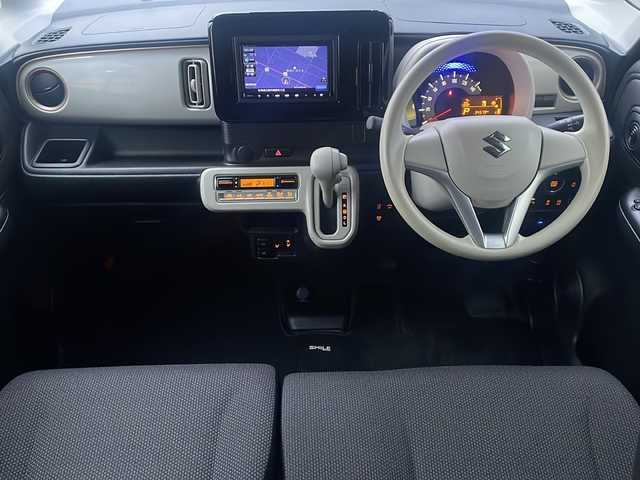 スズキ ワゴンＲ スマイル HYBRID S 道東・釧路十勝 2021(令3)年 3.5万km ピュアホワイトP ・４WD/・社外SDメモリナビ/（CD・ラジオ・BT・ワンセグ）/・バックカメラ/・両側パワースライドドア/・スマートキー/・プッシュスタート/・スズキセーフティサポート/・衝突被害軽減ブレーキ/・踏み間違い防止/・車線逸脱防止機能/・先行車発進お知らせ/・オートハイビーム/・オートライト/・電動格納ミラ/・純正フロアマット/・前席シートヒーター/・アイドリングストップ/・ヘッドライトレベライザー/・社外ETC/・保証書/・取扱説明書