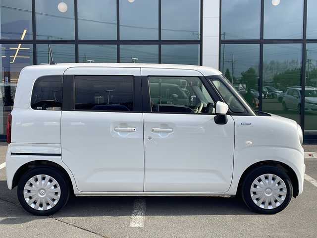 スズキ ワゴンＲ スマイル HYBRID S 道東・釧路十勝 2021(令3)年 3.5万km ピュアホワイトP ・４WD/・社外SDメモリナビ/（CD・ラジオ・BT・ワンセグ）/・バックカメラ/・両側パワースライドドア/・スマートキー/・プッシュスタート/・スズキセーフティサポート/・衝突被害軽減ブレーキ/・踏み間違い防止/・車線逸脱防止機能/・先行車発進お知らせ/・オートハイビーム/・オートライト/・電動格納ミラ/・純正フロアマット/・前席シートヒーター/・アイドリングストップ/・ヘッドライトレベライザー/・社外ETC/・保証書/・取扱説明書