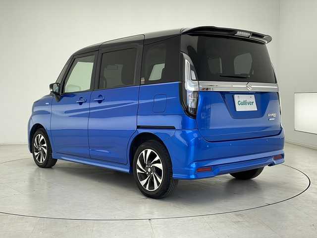 スズキ ソリオ バンディット HV MV 千葉県 2021(令3)年 2.9万km スピーディーブルーメタリック/ブラック2トーンルーフ ワンオーナー/純正ナビ【フルセグ/Bluetooth/USB入力/CD/DVD】/片側電動スライドドア/クリアランスソナー/アイドリングストップ/アダプティブクルーズコントロール/ＬＥＤヘッドライト/ヘッドアップディスプレイ/レーンキープアシスト/ＬＥＤフォグランプ/シートヒーター（D＋N）/革巻きステアリング/ステアリングスイッチ/後席サーキュレーター/後席ロールサンシェード/純正A１５インチAW/純正フロアマット/プッシュスタート