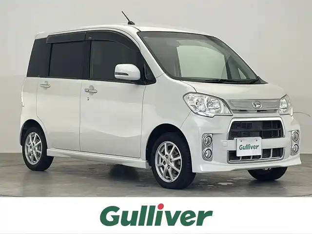ダイハツ タント エグゼ カスタムG 滋賀県 2013(平25)年 5万km パールホワイトⅢ 禁煙車/社外ナビ/（CD/DVD/SD/AUX/地デジTV）/ETC/HIDヘッドライト/フォグランプ/電動格納ミラー/純正アルミホイール/純正ドアバイザー/社外フロアマット/スペアキー1本/アイドリングストップ