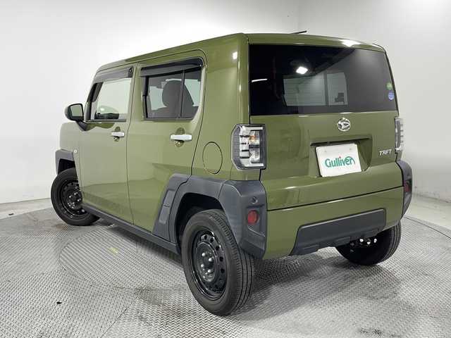 ダイハツ タフト X 広島県 2021(令3)年 4.1万km フォレストカーキメタリック ガラスルーフ/社外ナビ/バックカメラ/衝突軽減ブレーキ/レーンキープアシスト/オートハイビーム/誤発進抑制機能/コーナーセンサー/LEDヘッドランプ/純正15インチAW/ETC/ドライブレコーダー