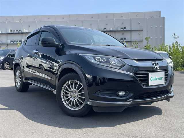 ホンダ ヴェゼル ハイブリッド X 富山県 2014(平26)年 6.2万km クリスタルブラックパール 4WD/プッシュスタート/スマートキー×２/純正8インチディーラーナナビ/　フルセグ・BT・CD・DVD/バックカメラ/クルコン/パドルシフト/運転席・助手席シートヒーター/ETC/純正アルミホイール積み込み(サマータイヤ)/ウインカーミラー/純正フロアマット