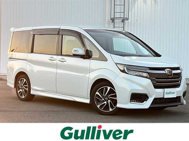 ホンダ ステップワゴン 愛媛県 2019(令1)年 8.8万km プラチナホワイトパール ホンダセンシング/フリップダウンモニター/SDナビ/BT/CD/DVD/フルセグTV/ハーフレザーシート/衝突被害軽減システム/両側パワースライドドア/バックカメラ/追従クルコン/パドルシフト/純正フロアマット/純正アルミホイール/スマートキー/WAC/LEDヘッドライト/オートライト