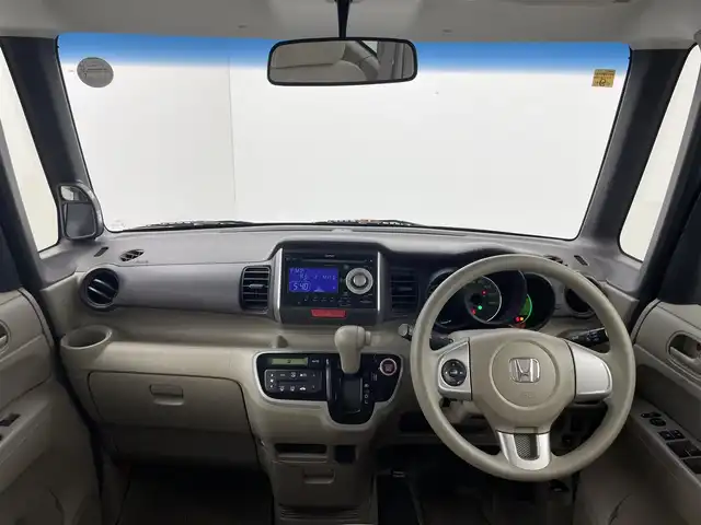 ホンダ Ｎ ＢＯＸ G Lパッケージ 群馬県 2012(平24)年 8.5万km ヒダマリアイボリーパール 純正ＣＤデッキ　オートエアコン　アイドリングストップ　ヘッドライトレベライザー　電格ミラー　ステアリングリモコン　片側パワスラ　Ｗエアバック　Ｐスタート　スマートキー　スペアキー　社外アルミ　禁煙車