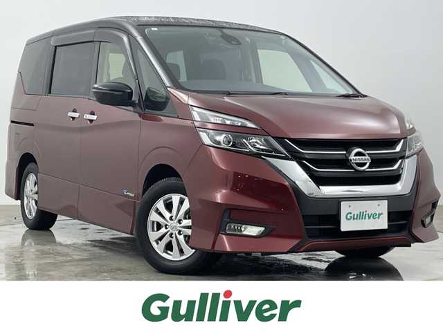 日産 セレナ ハイウェイスター 大分県 2017(平29)年 3.7万km マルーンレッド 2トーン 純正ナビ（MM316D-W）/CD/DVD/フルセグTV/BT/バックカメラ/前方ドライブレコーダー/クルーズコントロール/ステアリングリモコン/両側イージークローズドア/ウォークスルー/エマジェンシーブレーキ/レーンキープアシスト/オートLEDヘッドライト/15インチ純正アルミ