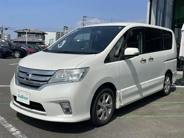 日産 セレナ ハイウェイスター Vセレクション 長崎県 2011(平23)年 8.2万km ブリリアントホワイトパール 純正HDDナビ/（フルセグ・DVD・CD・BT・SD)/ドライブレコーダー/ＥＴＣ/両側パワースライドドア/アイドリングストップ/横滑り防止/クルーズコントロール/オートライト/スマートキー/新車保証書/取扱説明書