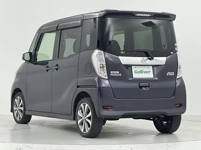 日産 デイズ ルークス ハイウェイスターターボ 大阪府 2016(平28)年 6.2万km プレミアムパープルP エマージェンシーブレーキ/純正ナビ/フルセグTV/アラウンドビューモニター/バックカメラ/両側パワースライドドア/HIDヘッドライト/AUTOライト/フォグランプ/純正１５インチアルミホイール/スマートキー/プッシュスタート/アイドリングストップ/シートバックテーブル/ETC/フロアマット