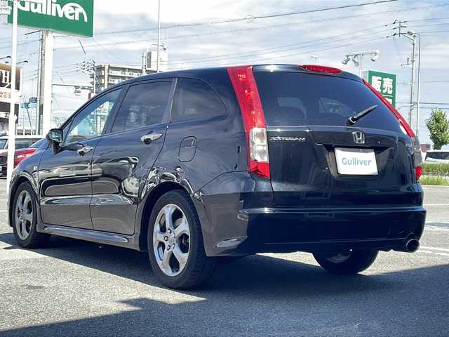 ホンダ ストリーム RSZ 徳島県 2009(平21)年 15.6万km クリスタルブラックパール 社外7インチナビ/（フルセグTV/CD/DVD/AM/FM/AUX）/バックカメラ/ドライブレコーダー/ETC/HIDヘッドライト/オートライト/純正17AW/純正フロアマット/プッシュスタート/スマートキー/スペアキー