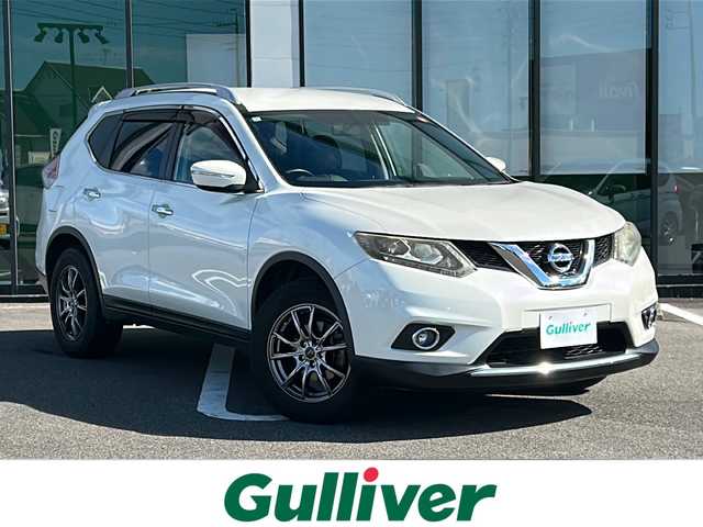 日産 エクストレイル 20X 岐阜県 2014(平26)年 6.2万km ブリリアントホワイトパール 【登録時走行距離：62462km】/禁煙車/純正ナビ/フルセグTV/バックカメラ/レザーシート/前席シートヒーター/プッシュスタート/スマートキー/LEDヘッドライト/オートライト/ドアバイザー/ルーフレール/ウィンカーミラー/Bluetooth/社外アルミホイール/オートエアコン/USB入力端子/純正フロアマット