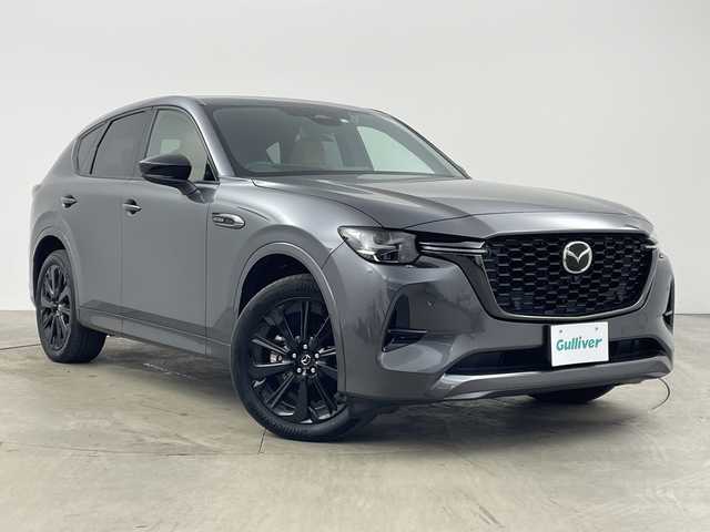 マツダ ＣＸ－６０ XD HV プレミアムスポーツ 兵庫県 2022(令4)年 4.3万km マシーングレープレミアムM ・ワンオーナー車/・純正ナビ&BT&スマホ連携&HDMI&USB/・BOSEサウンド/・パノラマサンルーフ/・全方位カメラ/・前後ドライブレコーダー/・スマートキー/・デジタルインナーミラー/・革シート（茶）/・全席シートヒーター/・前席ベンチレーション/・前席パワーシート/・ワイヤレス充電/・ビルトインETC/・パワーバックドア/・アイドリングストップ/・ステアリングヒーター/・シートメモリー機能/・スマートブレーキアシスト/・レーンキープアシスト/・ディスタンス＆スピードアラート/・AT誤発進抑制制御/・スマートブレーキサポート/・緊急時車線維持支援/・前側方接近車両検知/・後側方接近車両検知/・車線逸脱警報システム/・クリアランスソナー/・ブラインドスポットモニター/・レーダークルーズコントロール/・オートマチックハイビーム