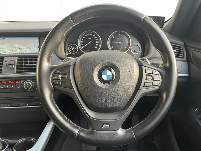 ＢＭＷ Ｘ３ xDrive20d Mスポーツ 山梨県 2014(平26)年 6.9万km アルピンホワイトⅢ 当店買取車/黒半革シート/純正HDDナビ/クルコン/オートライト/ＨＩＤヘッドライト/フルセグＴＶ/バックカメラ/コーナーセンサー/電動リアゲート/純正18インチAW/衝突軽減ブレーキ/保証書/スペアキー