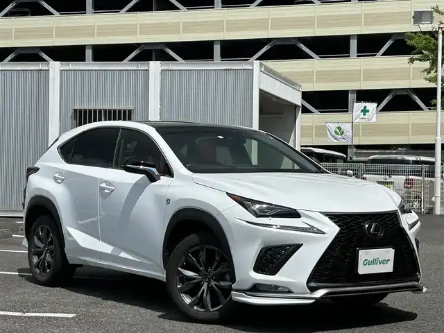レクサス ＮＸ 300 Fスポーツ 静岡県 2018(平30)年 3.4万km ホワイトノーヴァガラスフレーク ユーザー買取車両/純正SDナビ/　【CD/DVD/BT/フルセグTV】/純正18インチAW/クルーズコントロール/ドライブレコーダー/パドルシフト/MT付AT/パワーシート（D/N席）/リアパーキングセンサー/ステアリングヒーター/オートハイビーム/アイドリングストップ/100V充電/バックカメラ/横滑り防止/スペアキー/ETC2.0/プッシュスタート