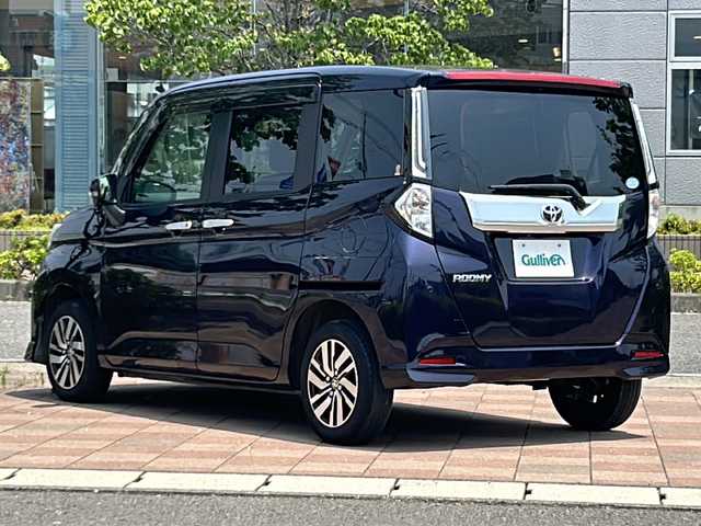 トヨタ ルーミー カスタムG 福島県 2020(令2)年 2.4万km クールバイオレットクリスタルシャイン トヨタセーフティセンス/純正9inSDナビ/　【フルセグ/CD/DVD/SD/BT】/バックカメラ/ビルトインETC/ドライブレコーダー前後/ステアリングスイッチ/レーダークルーズコントロール/LEDヘッドライト（AUTO機能付き）/　・フォグランプ/両側パワースライドドア/アイドリングストップ/横滑り防止機能/衝突軽減システム/パーキングアシスト/レーンキープアシスト/純正フロアマット/ドアバイザー/スペアキー×１