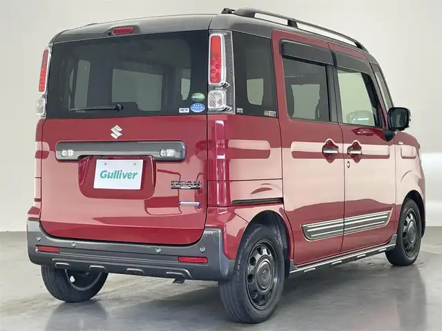 スズキ スペーシア ギア HYBRID XZターボ 愛知県 2020(令2)年 4.2万km フェニックスレッドパール/ガンメタリック2トーンルーフ 純正８型ナビ　ＨＵＤ　全方位カメラ　デュアルセンサーブレーキ　禁煙車　フルＴＶ　ＤＶＤ　クルコン　両側パワスラ　ＥＴＣ　ドラレコ　パーキングセンサー　パドルシフト　車線逸脱　衝突軽減　コーナーセンサー　