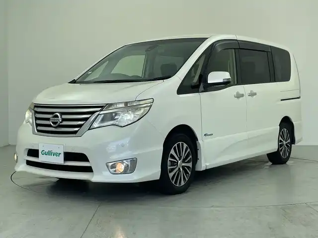 日産 セレナ HWS S HV Vセレ +SeftyⅡ 愛知県 2016(平28)年 6.7万km ブリリアントホワイトパール 純正ナビ/・Bluetooth/・CD/DVD/・フルセグテレビ/・SD音楽録音/アラウンドビューモニター/純正フリップダウンモニター/両側パワースライドドア/衝突軽減ブレーキ/レーンキープアシスト/前後コーナーセンサー/レーダークルーズコントロール/前後ドライブレコーダー/ETC/LEDヘッドライト