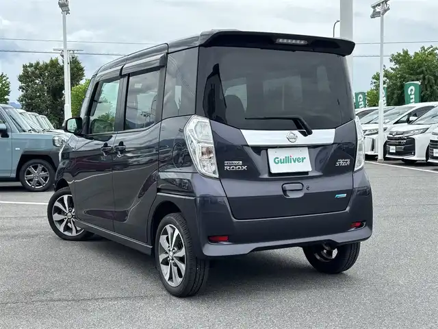 日産 デイズ ルークス HWS X Vセレクション 奈良県 2016(平28)年 4.3万km プレミアムパープルP 社外ナビ　[CN-RS02WD]/アラウンドビューカメラ　/フルセグＴＶ　/両側パワースライドドア　/エマージェンシーブレーキ　/リアサーキュレーター　/前方ドライブレコーダー　/プッシュスタート /純正15インチAW/革巻きステアリング/フォグライト
