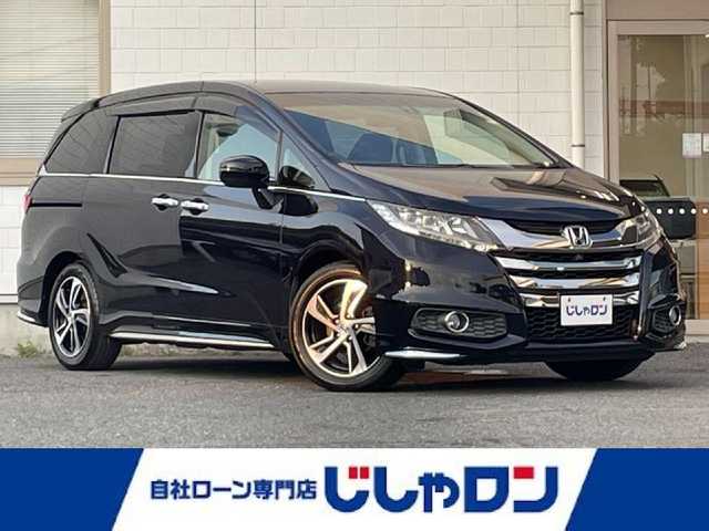 ホンダ オデッセイ アブソルート 三重県 2014(平26)年 10.7万km プレミアムヴィーナスブラックP (株)IDOMが運営する【じしゃロン四日市店】の自社ローン専用車両になります。こちらは現金またはオートローンご利用時の価格です。自社ローンご希望の方は別途その旨お申付け下さい/純正HDDナビ（CD/DVD/BT/AM/FM）/フルセグTV/両側パワースライドドア/ETC/全方位カメラ/エンジンスタートボタン/スマートキー/パドルシフト/LEDヘッドライト