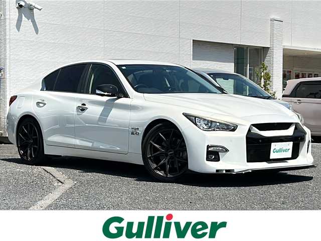 日産 スカイライン ハイブリッド 350GT Type P 千葉県 2016(平28)年 8.6万km クリスタルホワイトパール エアロ　ナビ　全方位カメラ　サンルーフ　黒革シート　ニスモマフラー　ＲＡＹＳ１９インチＡＷ　外グリル　追従クルコン　シートヒーター　パワーシート 衝突軽減　ＢＳＭ　ドラレコ　ＥＴＣ　ブラックエンブレム/AA評価4.5点