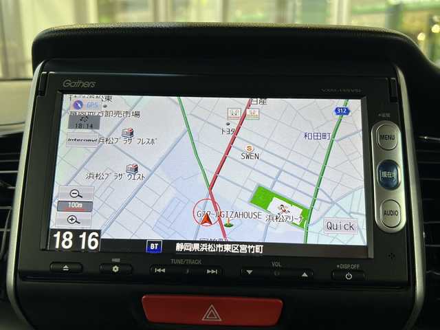 ホンダ Ｎ ＢＯＸ カスタム ターボ SSパッケージ 静岡県 2014(平26)年 5.7万km プレミアムゴールドパープルパール 【主要装備】/純正ナビ　/バックカメラ　/ＥＴＣ　/両側パワースライドドア　/Ｂｌｕｅｔｏｏｔｈ接続　/クルーズコントロール　/プッシュスタート　/スマートキー　/ステアリングスイッチ　/純正１５インチアルミホイール　/衝突軽減ブレーキ