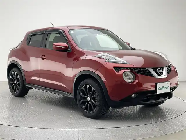 日産 ジューク 15RX Vセレクション 兵庫県 2016(平28)年 6.5万km ラディアントレッド 純正SDナビ(CD/DVD/フルセグ/Bluetooth)/バックカメラ/前方ドライブレコーダー/純正17インチアルミホイール/HIDヘッドライト/衝突被害軽減ブレーキ/オートライト/純正フロアマット/スマートキー/レーンキープアシスト/ETC