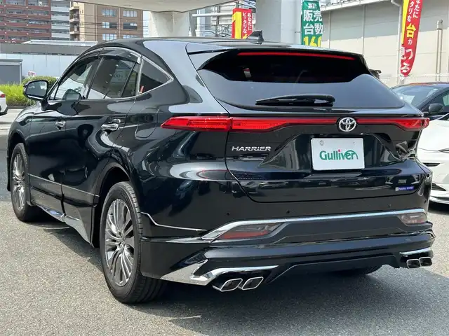 トヨタ ハリアー Z レザーパッケージ 福岡県 2024(令6)年 1.9万km プレシャスブラックパール ワンオーナー/メーカーナビ（フルセグTV・Bluetooth・AM・FM）/モデリスタエアロ/JBLスピーカー/クルーズコントロール/クリアランスソナー/アラウンドビューモニター/バックカメラ/ビルトインETC/電動リアゲート/パワーシート（運転席・助手席）/エアーシート/ステアリングヒーター/ウインカーミラー/純正19インチホイール/純正フロアマット/本革シート/コーナーセンサー（前後）/LEDヘッドライト/カーテンエアバック/レーンキープアシスト/スマートキー×２本/オートライト/オートマチックハイビーム/横滑り防止装置/盗難防止装置/AACエアコン/プッシュスタートボタン/パワーウインドウ/パワーステアリング/取扱説明書/保証書